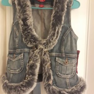 Denim Fur Guess Vest